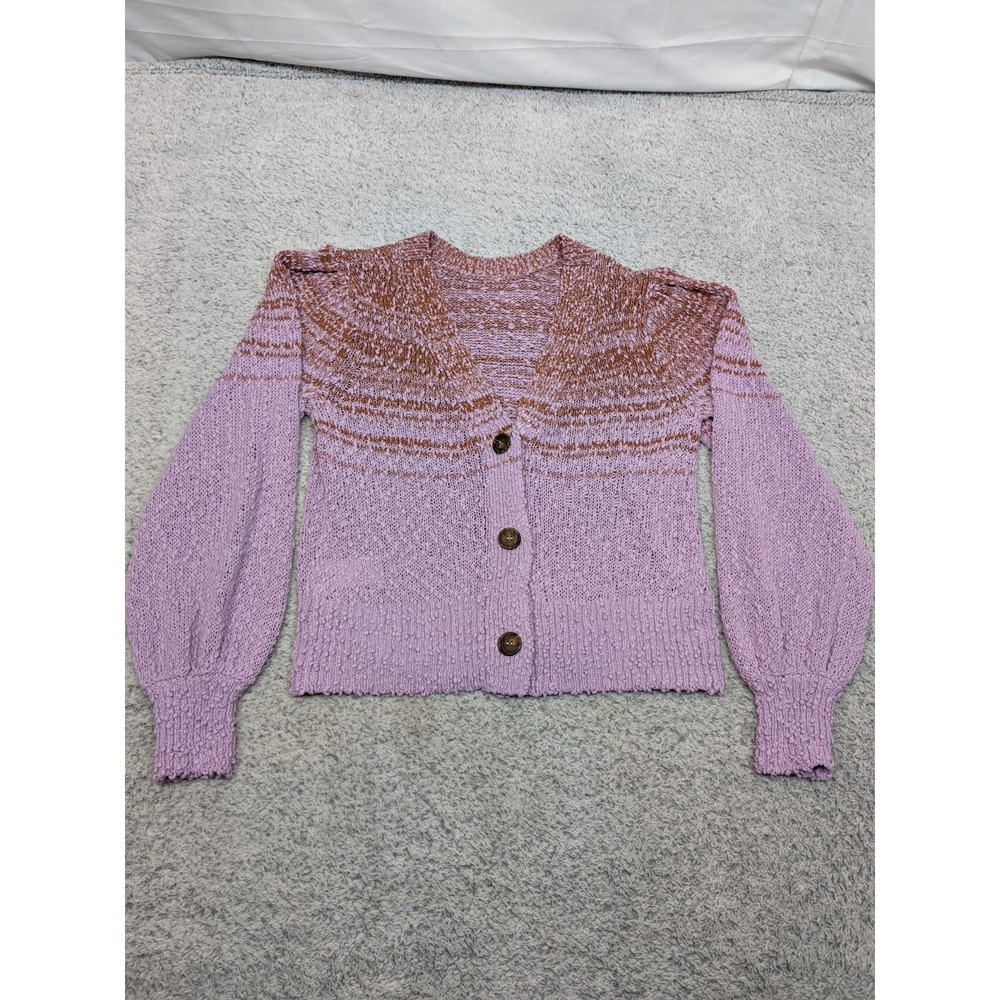 J.‎ Crew Cardigan Sweater Womens Small Cotton V Neck Cropped Pink Lavender Y2K